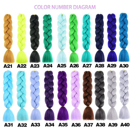 Solid color big braid European, American and African wigs extend 60cm 100g/piece for twisted box braided hair