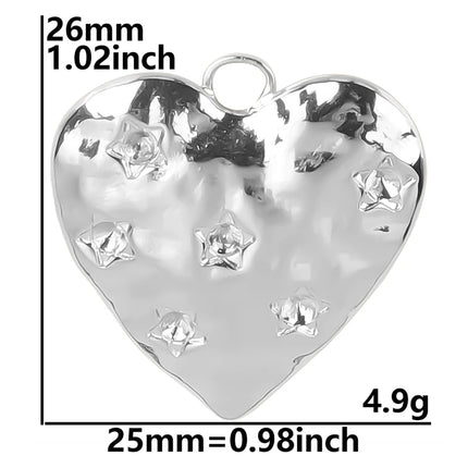 Elegant Love Breloques Stainless Steel Pendants For Jewelry Making Bulk Heart Charm Pendant 5pcs/Lot Materials To Make Bracelets