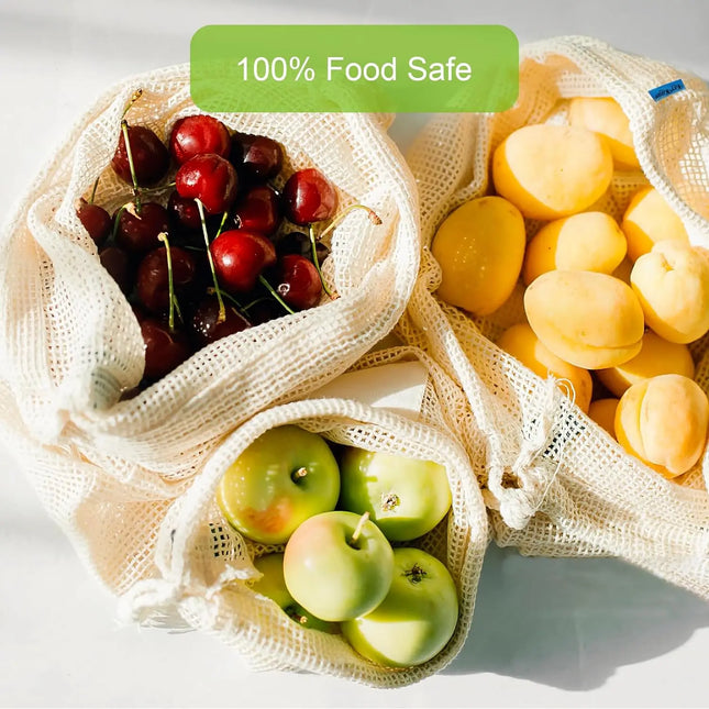 Reusable Cotton Mesh Bags / Sacs Filet Coton Réutilisables