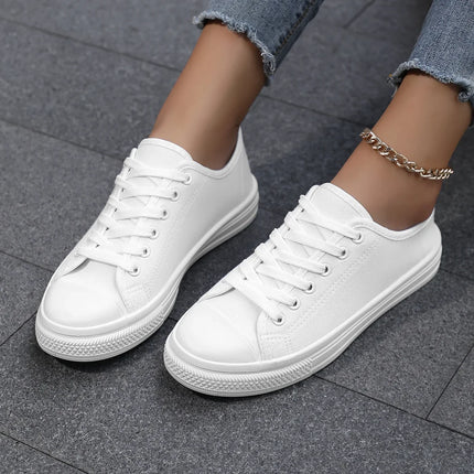 Low-Top Canvas Shoes for Women Spring 2025 Trendy Versatile Student Couple Cloth Shoes White Sneakers Plastic Sole Adult Footwear