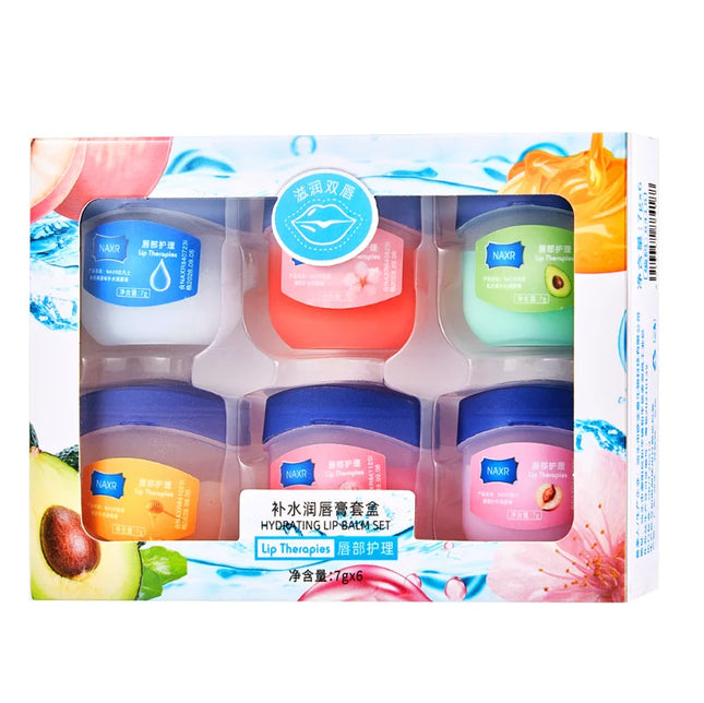 6 Pieces Set Vaseline Lip Balm Moisturizing Lip Mask Repairing Lips for Men and Women Fade Lip Lines Korea Lip Cream