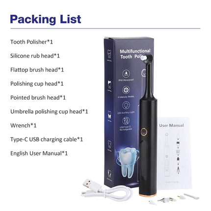 Multifunctional Electric Teeth Polisher Tooth Cleaning Tool Teeth Stains Cleaner Oral Care Brush for Daily Use