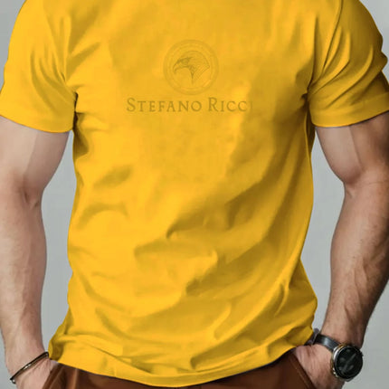 Men's cotton T-shirt, eagle head summer round neck short-sleeved graphic breathable fashion casual T-shirt