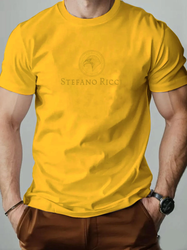 Men's Cotton T-shirt, Eagle Head Summer Round Neck Short Sleeve Graphic Breathable Fashion Casual T-shirt