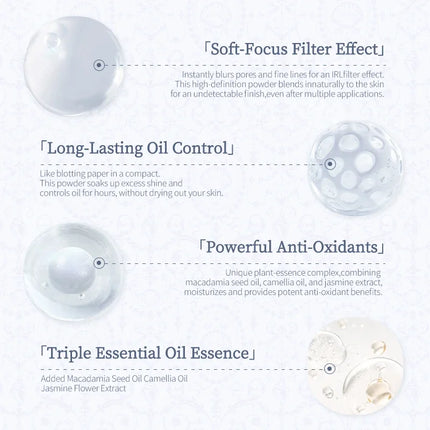 Flower Knows Shell's Jewel Collection Baked Setting Powder Flowerknows Correcting Oil-Control Powder Foundation Natural Finish