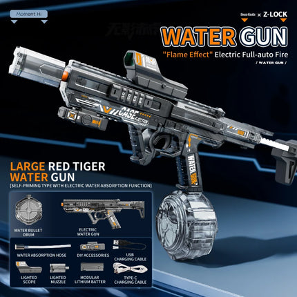 HUIQIBAO 2026 New Ultra-Cool Sniper Electric Water Gun, High-pressure, Multiple Shots, Large Capacity, Summer Beach