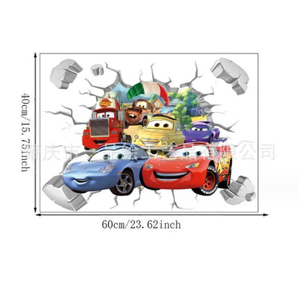 Disney Cartoon Car Lighting McQueen Wall Stickers For Kids Room Home Bedroom PVC Decor Cartoon Movie Mural Art Decals