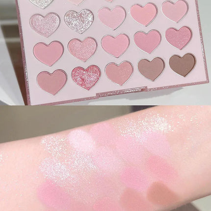 Sweetheart 20-color Eyeshadow palette,Matte Brown,Pearlescent, Shiny,Energetic and Versatile New Style,Creating a Stylish Makeup