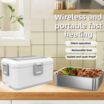 TINSOL 1.5L Electric Lunch Box 80W No Water Food Heater suitable for Portable Food Heating in Cars or Homes - Leak-proof