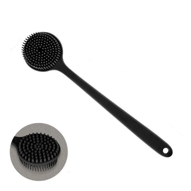 Silicone Long Handle Shower Brush, Soft Bristle Lazy Bath Tool Back Scrubber Sponge Exfoliating Skin Massager