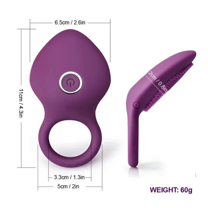 Vibrating Penis Ring for Men G-Spot Clitoral Stimulator Couples Sex Toy Delay Ejaculation Licking Vaginal Orgasm Adult Accessory