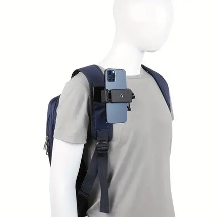 Anti-Slide Backpack Strap Clip Mount Adjustable Phone Holder for IPhone 15 Pro Max Samsung Outdoor Live Video Stand Clamp Mount