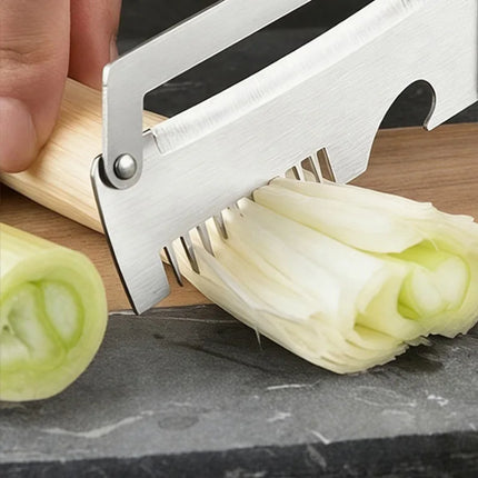 3-in-1 Stainless Steel Peeler Multifunctional Scallion Shredder with Bottle Opener Kitchen Fruit Vegetable Slicer Cooking Tools