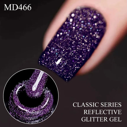 8ml Reflective Glitter Gel Nail Polish Nail Art Shiny Effect Semi Permanent UV  LED Gel Varnish Manicure DIY Nail Supplies