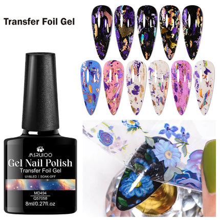 8ml Transfer Foil Gel Nail Polish Semi-Permanant Varnish For Adhesive Sticker Nail Glue Soak Off UV LED Gel Nail Art Decorations