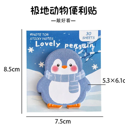 Ins Cartoon Cute Animal Sticky Note Student Special-shaped Penguin Note Book Can Paste Messages and Notes N Times Memo Pad