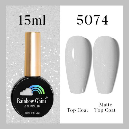 Rainbow Ghini 37Color Base Coat TPO/HEMA Free 15ml Fine Glitter Gel Polish For Manicure Nails Semipermanent Art Nail Supplies