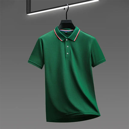 2026 New Men's Casual Solid Color Short Sleeved Polo Shirt Summer Fashionable and Comfortable Versatile Top