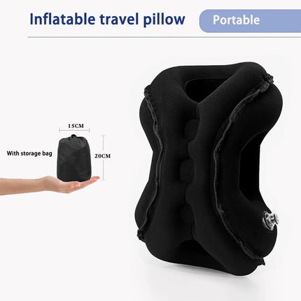 Travel Pillow, Inflatable Neck Pillow Used for Airplanes/Cars/Buses/Trains/Office Napping with Eye Mask/Earplugs