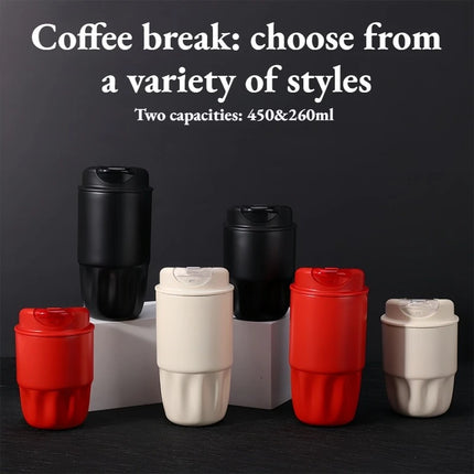 260ml Petal Coffee Tumbler, 316 Stainless Steel Vacuum Cup, Antibacterial & Wide Mouth, Double-Wall Thermos for Hot/Iced Drinks