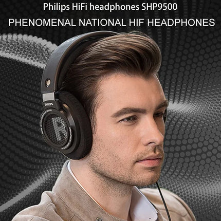 Philips Original SHP9500 Wired Headphones HiFi Stereo HD Mic Call Earphones Sports Running Headset iPhone Android Universal