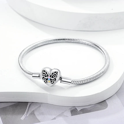 925 Sterling Silver Bracelets 17-20CM Original Leaf Clover Butterfly Heart Bracelet Fit DIY Charms Beads Fashion Women Jewelry