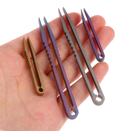 2 Sizes TC4 Clip Titanium Tweezers Pick Up Clamping EDC Multipurpose Gadget Professional Camp Outdoor Pocket Maintenance Tool