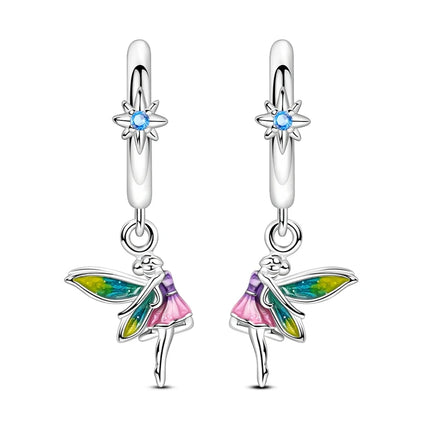 2025 New 925 Sterling Silver Earrings Simple Bow Strawberry Butterfly Hoop Stud Earrings for Wedding Party Women Jewelry Girls