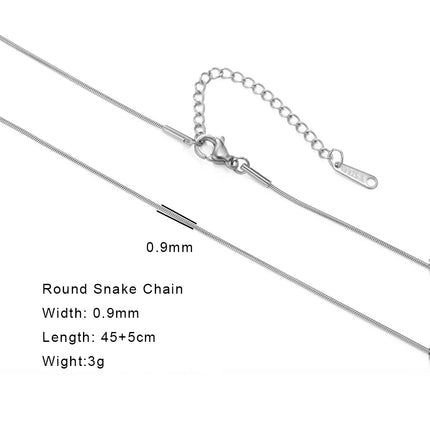 Skyrim Stainless Steel Gold Color Chain Necklace Women Minimalist Cuban Paperclip Twisted Snake Chain Fashion Jewelry Wholesale