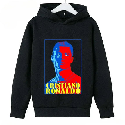 Spring Autumn Casual Children's Hoodie Sports Sweatshirt for Boys and Girls Ronaldo Printed 2-14 Years Fashion Kids Pullover Top