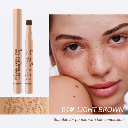 Freckle Pen Natural Lifelike Fake Freckles Pen Lasting Look Dot Spot Pen Makeup Waterproof Light/Dark Brown Freckles Stamp Pen