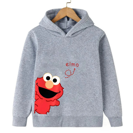 Sesame Street Cookie Monster Print Children's Hoodie Autumn and Winter Warm Casual Pullover Suitable for Boys and Girls