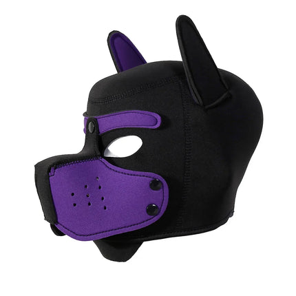 Adjustable Neoprene Puppy Play Hood Mask Pet Roleplay Padded Dog Head Mask BDSM Bondage Gear Adult Fetish Sex Toy for Men Women