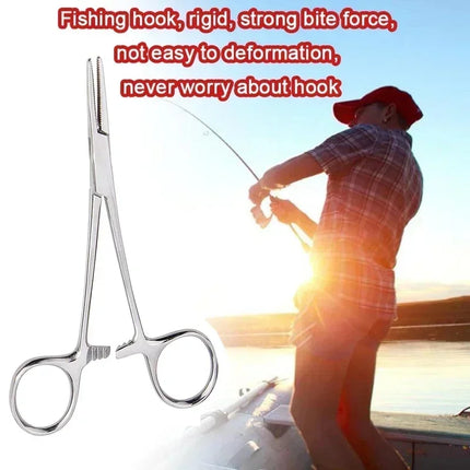 Stainless Steel Locking Forceps Arterial Surgical Clips Curved Straight Fishhook Forceps Hemostatic Forceps Hand Tools