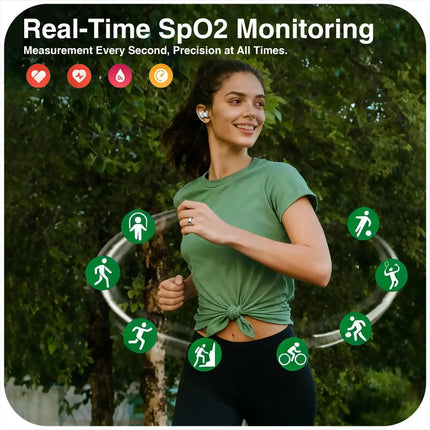 Qino K21 Smart Ring Health Monitor with Smart Touch Information vibration alert 5ATM Waterproof Skin Temperature Measurement