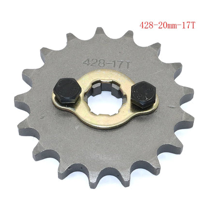 Front Engine 428# 10T 11T 12T 13T 14T 15T 16T 17T 18T 19T Teeth 17mm 20mm Chain Sprocket With Retainer Plate Locker