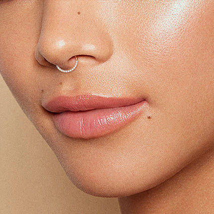 1/10PCS G23 Titanium Nose Rings Septum Clicker Ear Cartilage Tragus Helix Daith Earrings Hoops 16G 18G CZ Body Piercing Jewelry