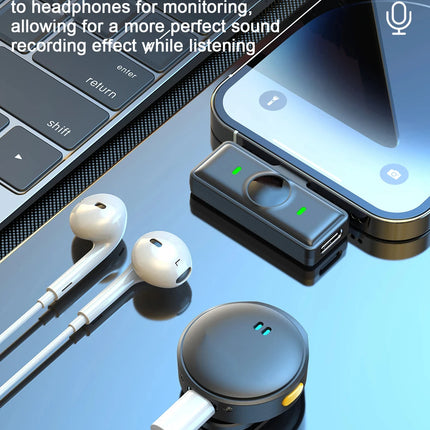 KEBIDU Wireless Lavalier Microphone Double Noise Reduction HiFi Sound 1 to 2 Mini Magnetic Mic For Video Recorde Live Streaming