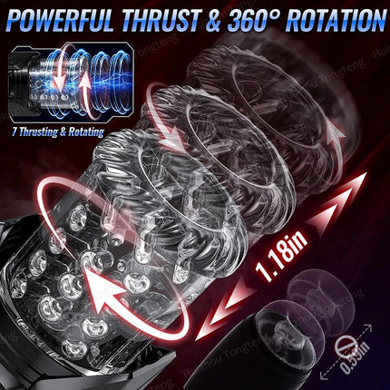 Telescopic Rotation Masturbator Cup Sucking Penis Pump Pocket Pussy Blowjob Sex Toys Stroker Piston Automatic Mastubator for Men