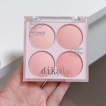 1Pc 4-Color Matte Blush Powder Set | Sweet Warm Tone | Cheek Brightener | Natural Illuminator | Enhances Facial Beauty