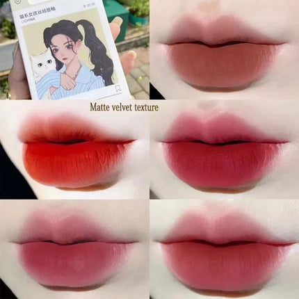 5Pcs Cigarette Lip Gloss Set Matte Red Tint For Lips Makeup Waterproof Water Mirror Lip Glaze Long Lasting Lipstick Kit
