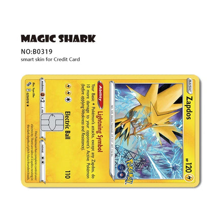 New Bulbasaur Pikachu Charmander Squirtle Mew Gengar Pokemons PTCG Film Skin Cover Sticker for Credit Debit Card