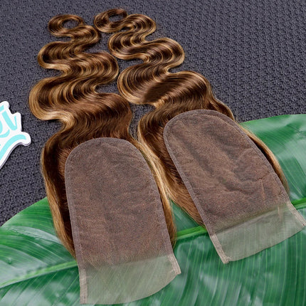 P4/27 Color 4x6 Transparent Lace Closure Highlight Body Wave 100% Human Hair Preplucked Bleached Knots Invisible Lace For Women
