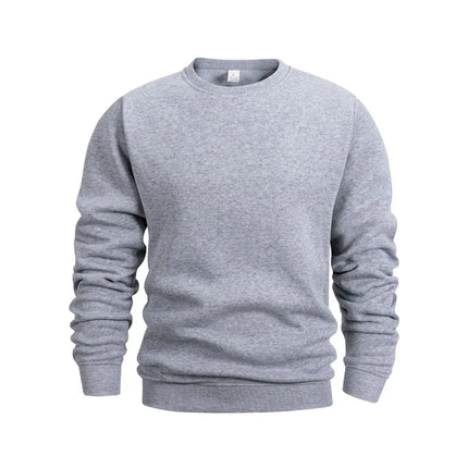 Men's Crew Neck Sweatshirts Solid Color Sweatwear Spring Outdoor Casual Daily Long Sleeve Pullover Hoodie Man Sportswear