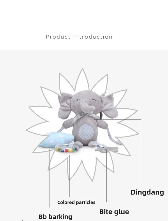 Soft Elephant Plush Bell Rattles Animal Handbells Rattles Plush Infant Baby Development Handle Toys Baby Toy For Newborn Gifts