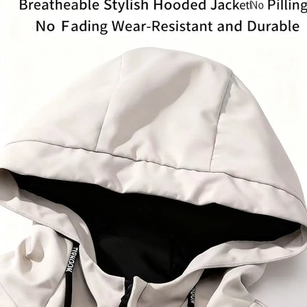Men's windproof running jacket, lightweight and breathable hooded sports jacket, gym fitness, jogging, hiking training, outdoor