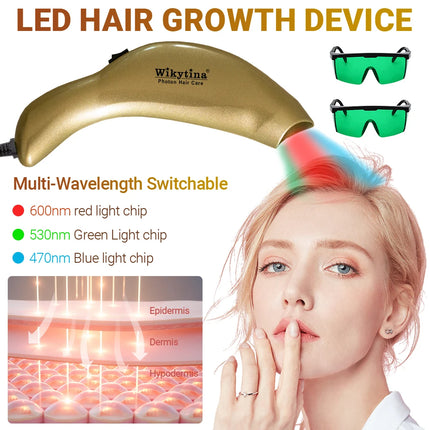 Hair Styling Growth 2in1 Kit Nano Titanium Straightener Red Light Photon Therapy Device Anti Hair Loss Painless