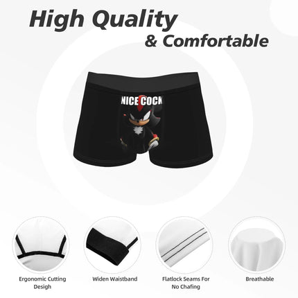Shadowed Hedgehog Anime Cartoon Man Underwear  Boxer Briefs Shorts Panties Fashion Soft Underpants for Homme M-XXL