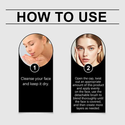 Color Changing Foundation Stick Brightens Concealer Stick Ouble Head With Brush Lightweight Moisturizing Brightening Cosmetics