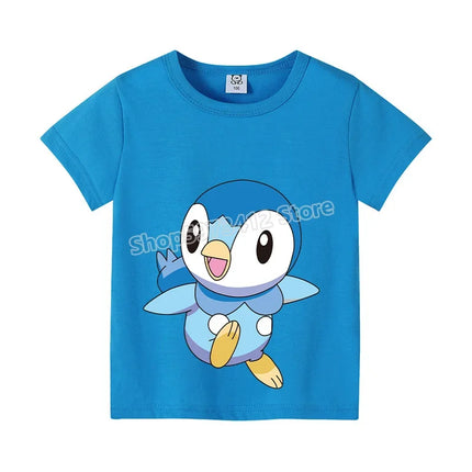 Pokemon Pikachu Boy Girl T Shirt Cute Cartoon Baby Clothes Squirtle Gengar T-Shirts Charmander Eevee Print Tees Kids Summer Tops
